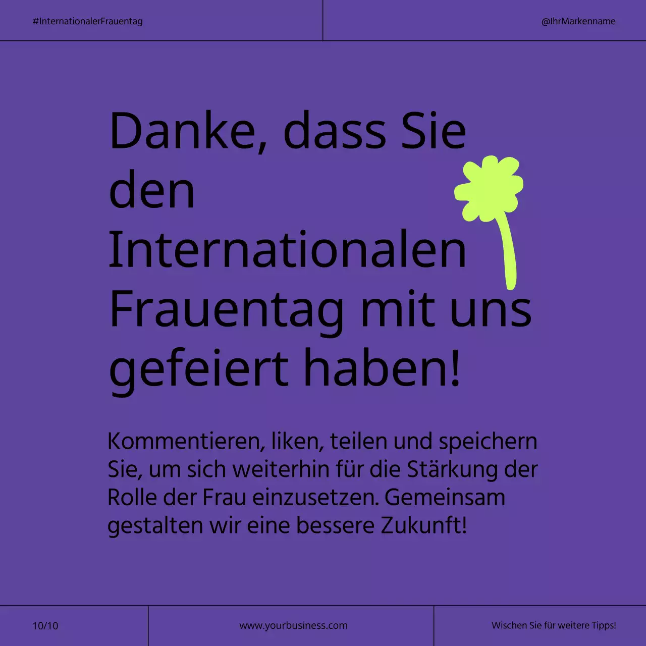 Lila und Neon Modern Kampagne zum Internationalen Frauentag