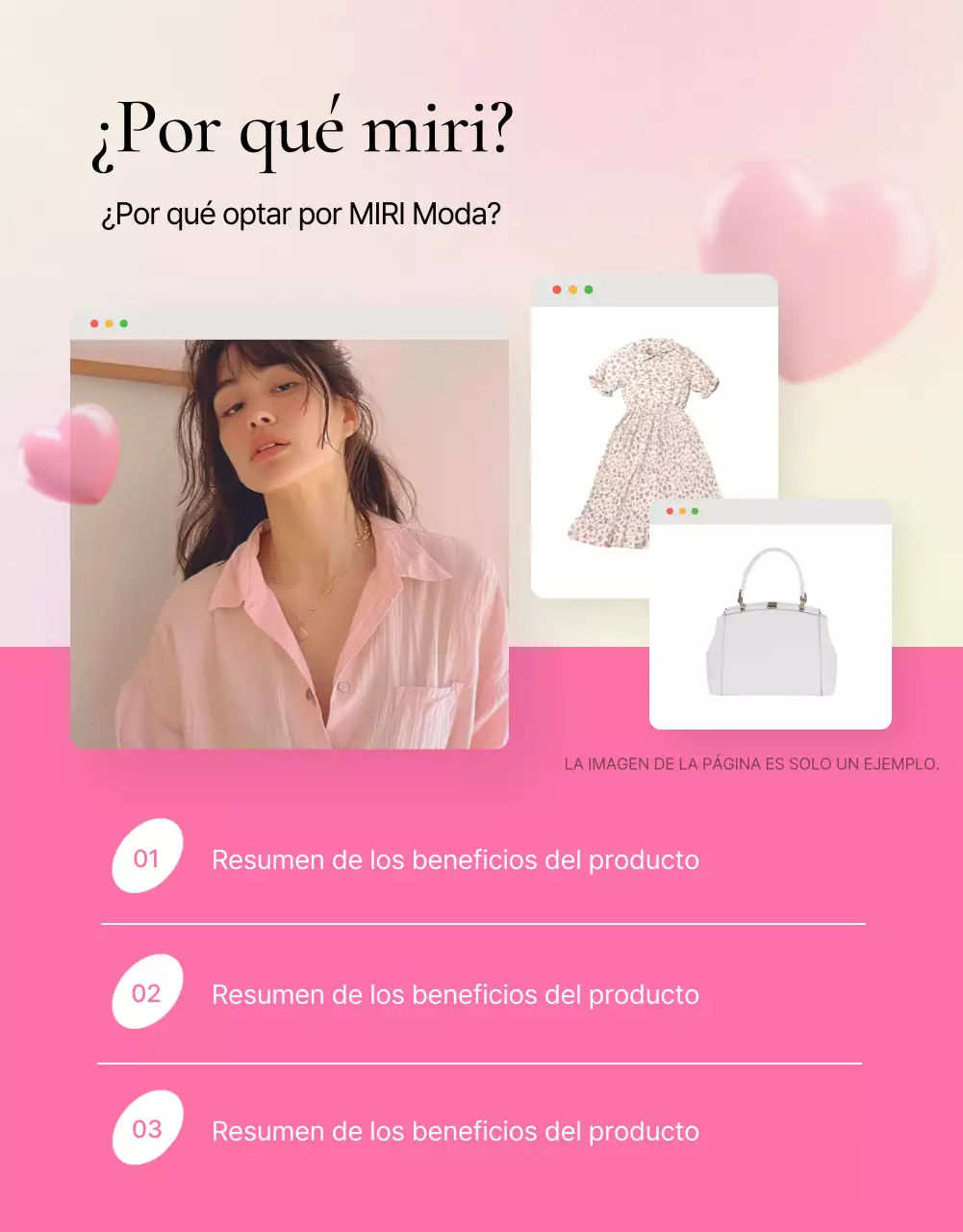 Promueva una introducción de detalle de moda en rosa