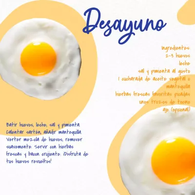 Recetas de cocina en blanco y amarillo