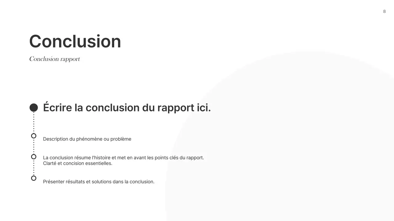 Rapports de base en noir et blanc