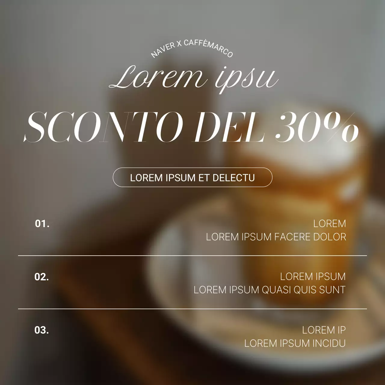 Annunci semplici per il caffè in marrone e beige Informazioni sugli annunci