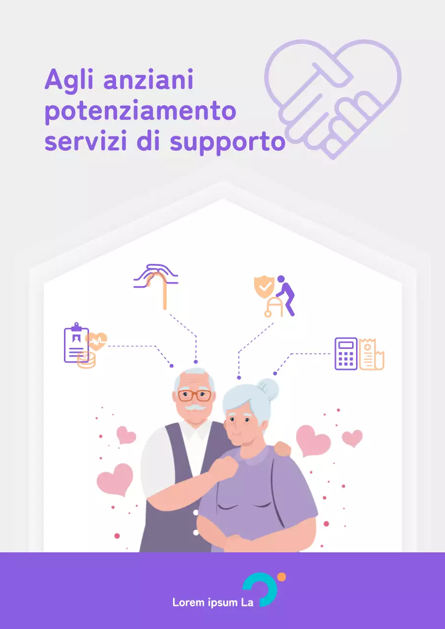 Una semplice guida ai servizi per anziani in viola e grigio