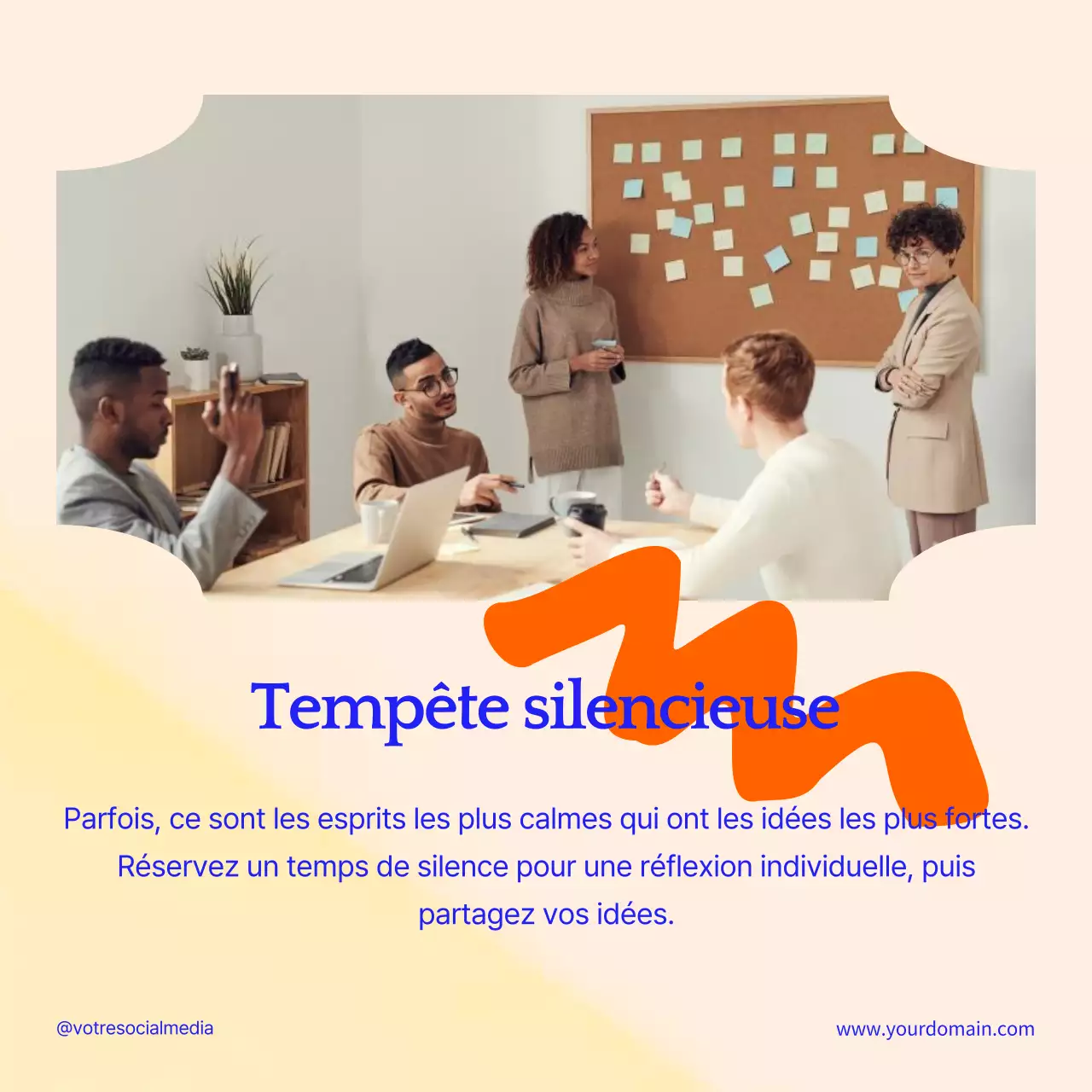 Orange et bleu Techniques modernes de brainstorming Stratégies