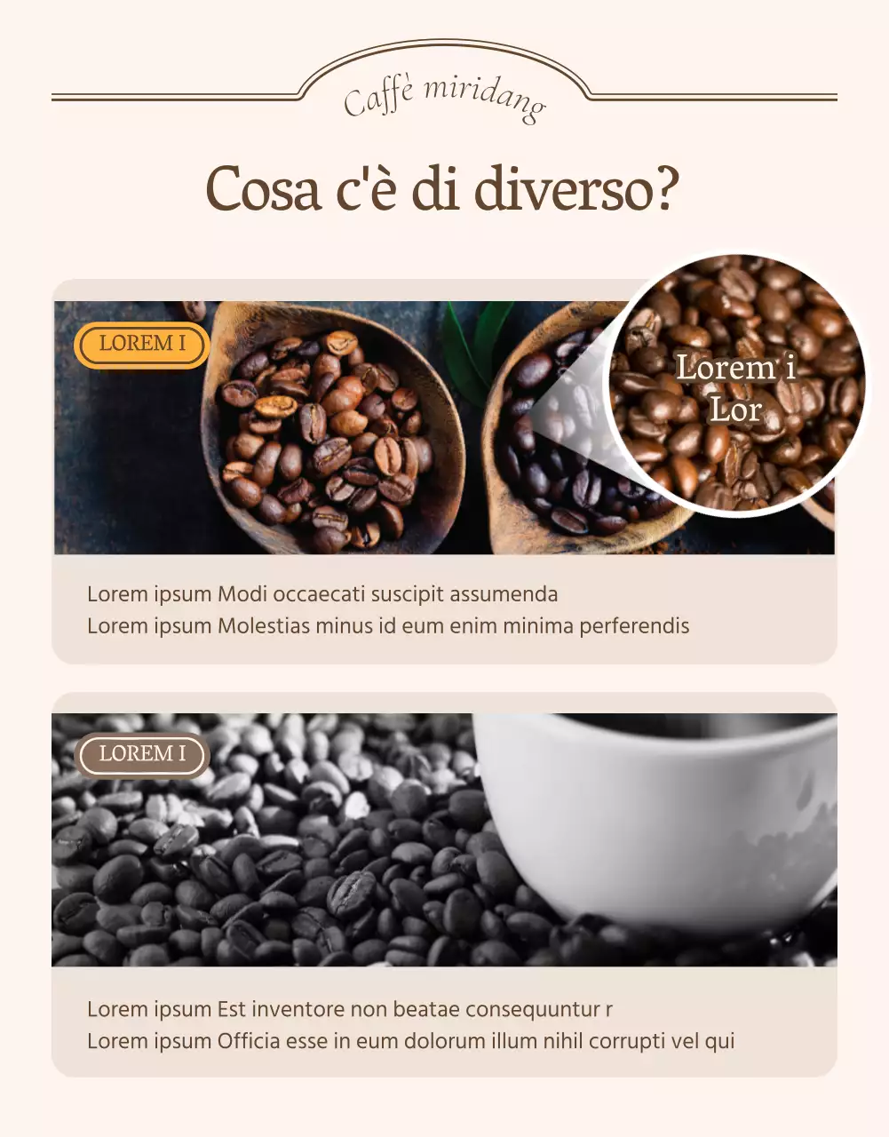 Punti di controllo o annunci per pagine di dettaglio vintage in avorio e beige