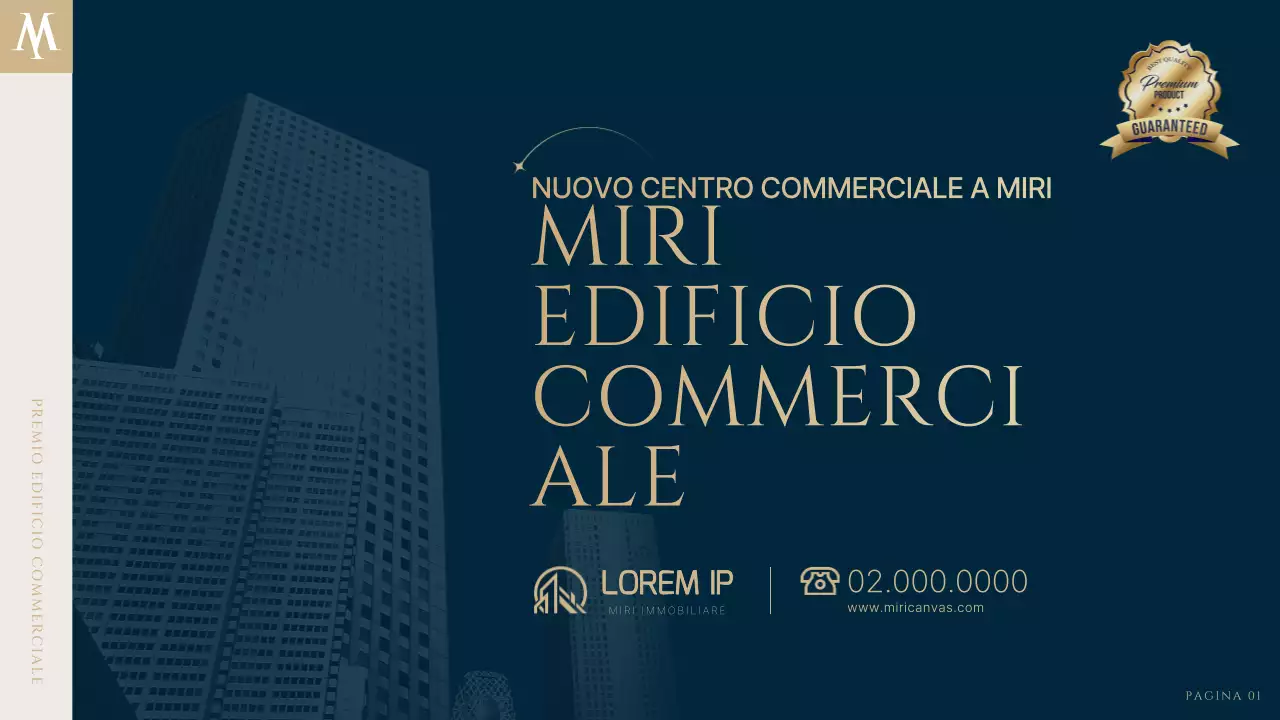 Un lussuoso annuncio immobiliare in blu navy e oro