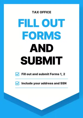 Simple public tax office announcements in blue