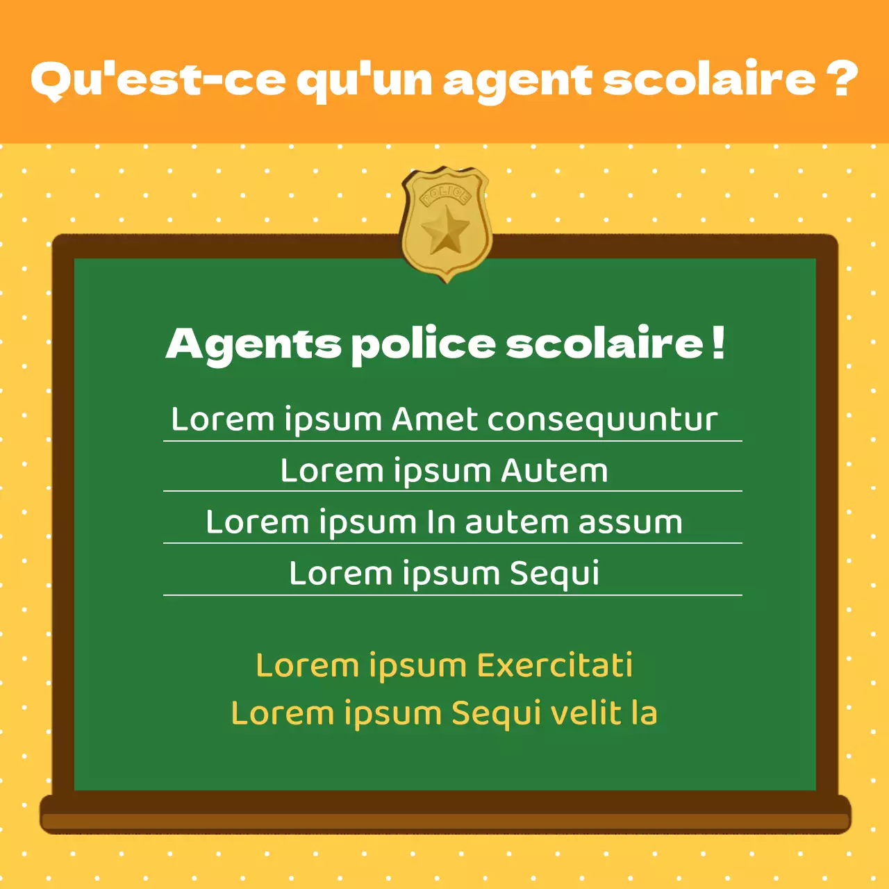 Une jolie campagne jaune et orange d'information sur la violence à l'école