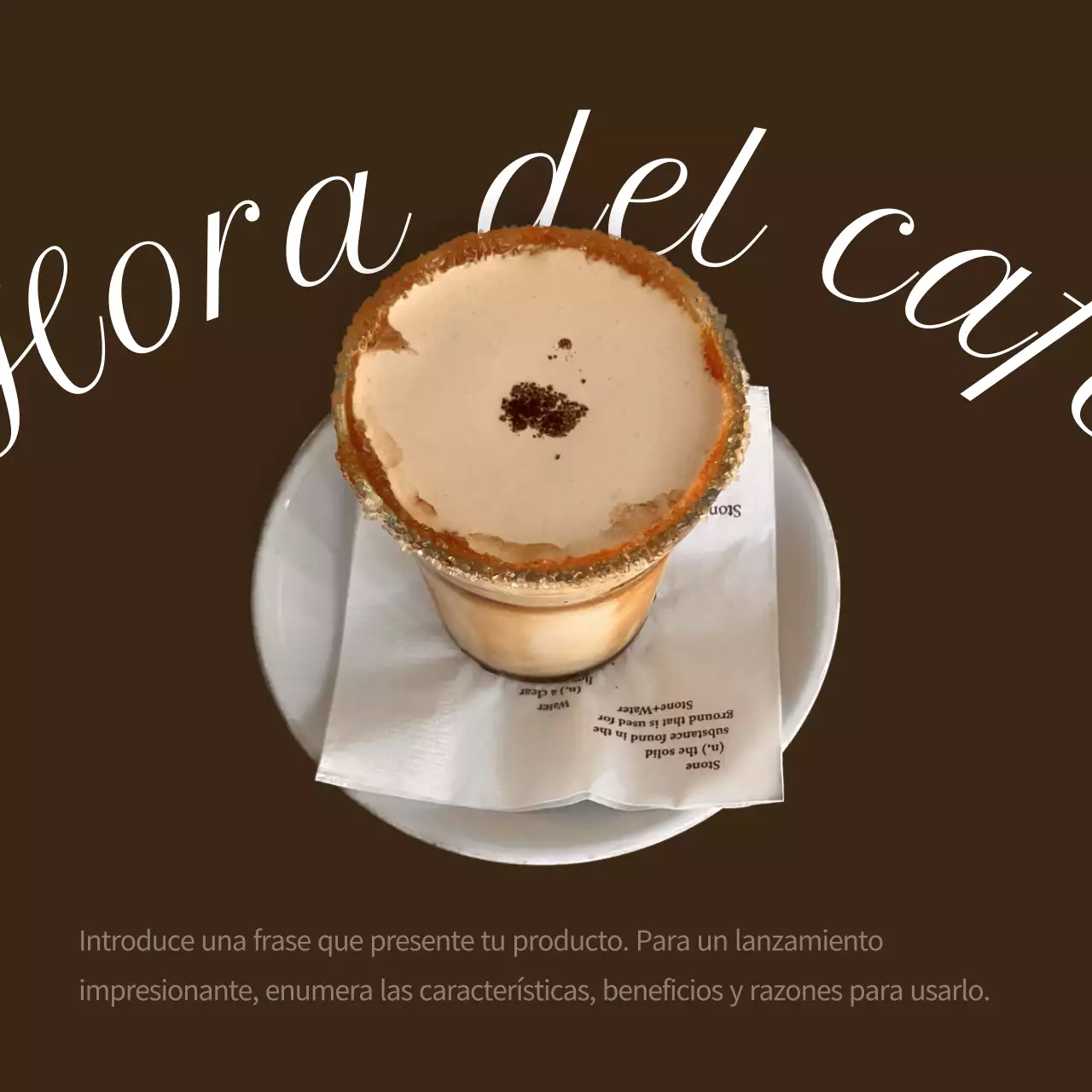 Un clásico anuncio de café en marrón y beige.