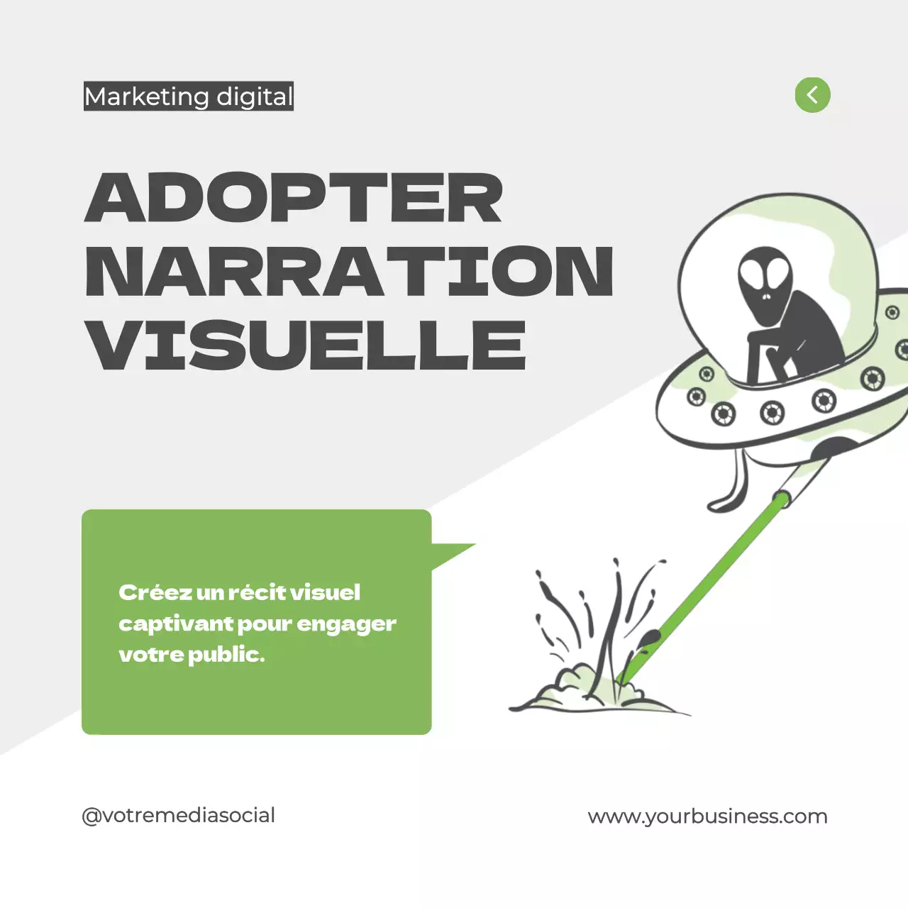 Gris et vert Guide du marketing numérique moderne Guide des astuces
