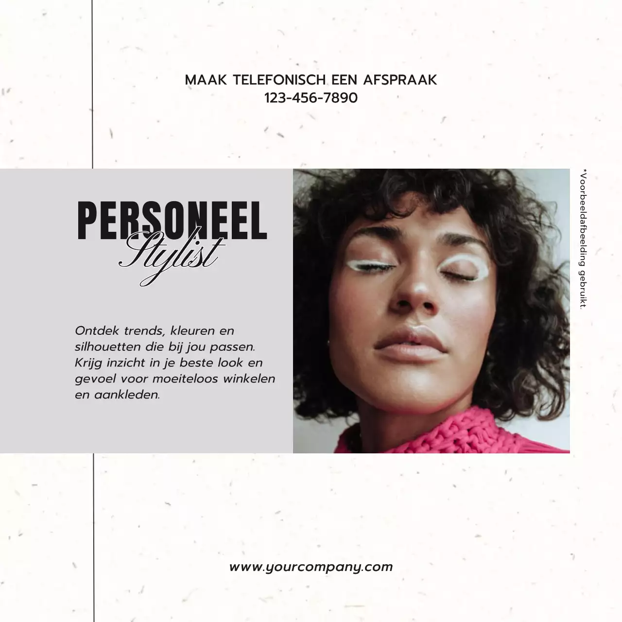 Grijs en Zwart Minimal Fashion Stylist Service Advertentie