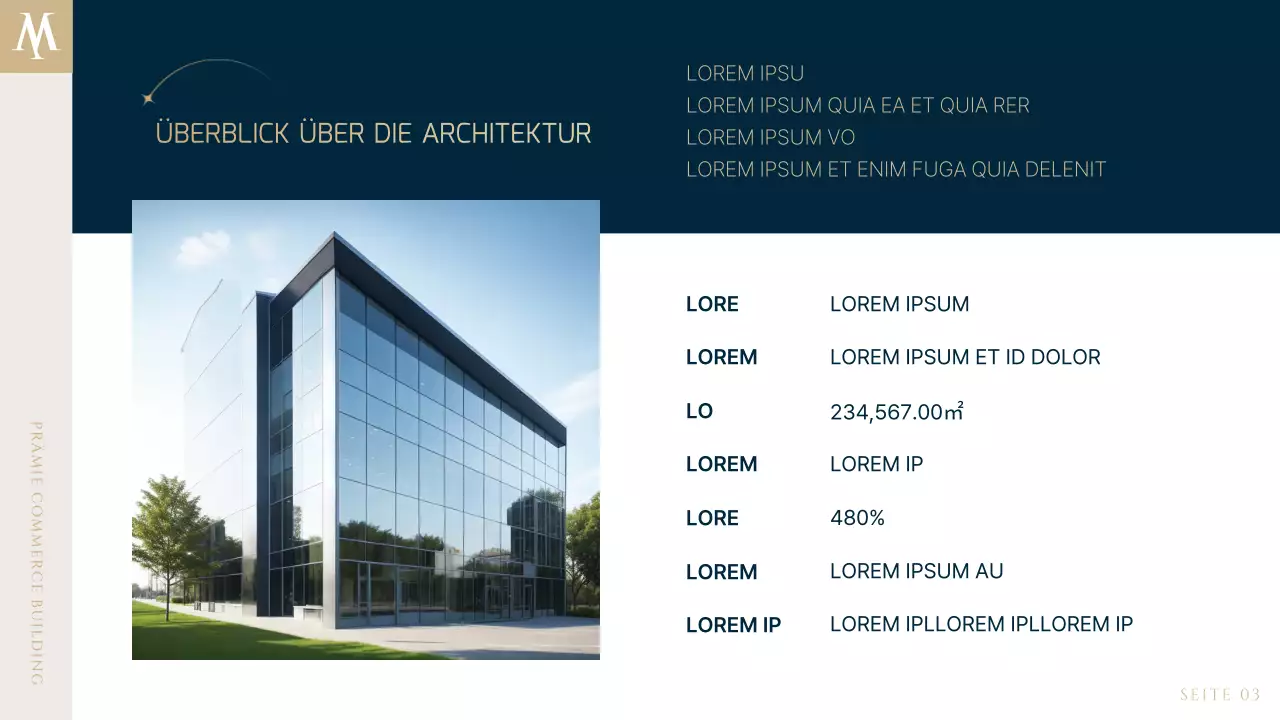 Ein luxuriöses Immobilienangebot in Marineblau und Gold