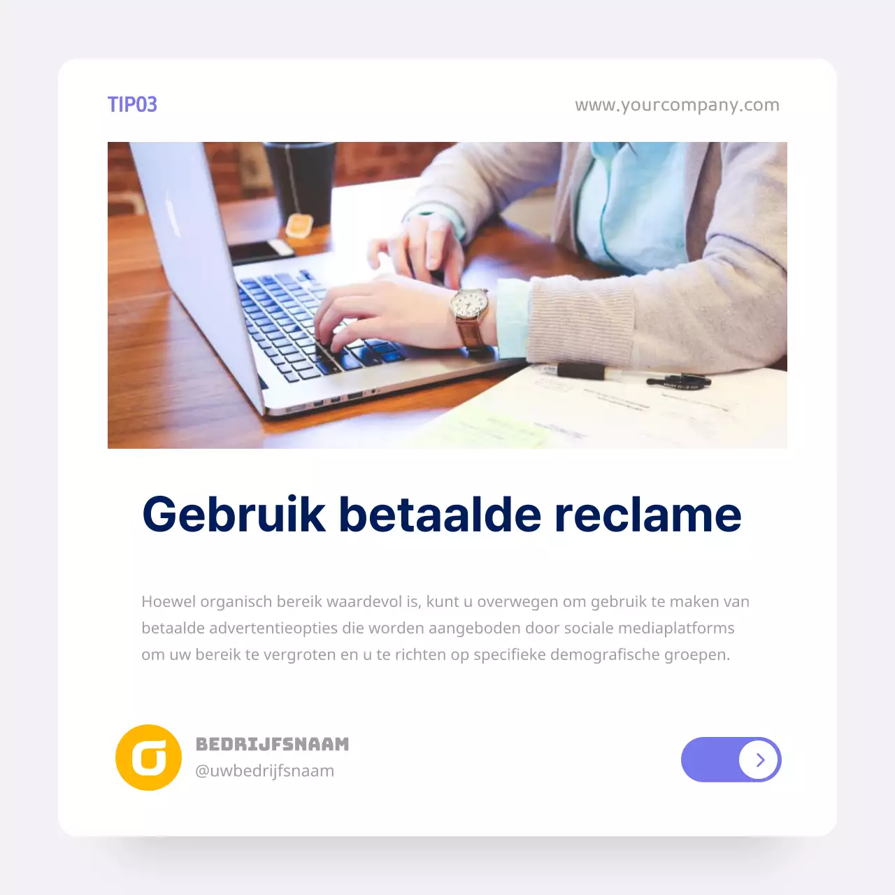 Wit Paars Minimaal Social Media Marketing Tips Publiciteit