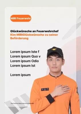 Eine einfache orange-weiße Werbeanzeige