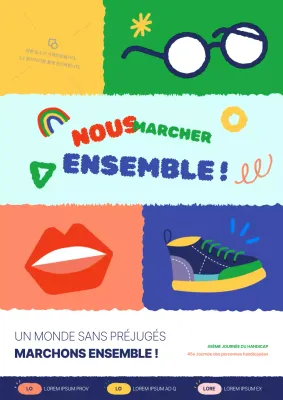 Promouvoir la journée du handicap avec du bleu et du vert kitsch