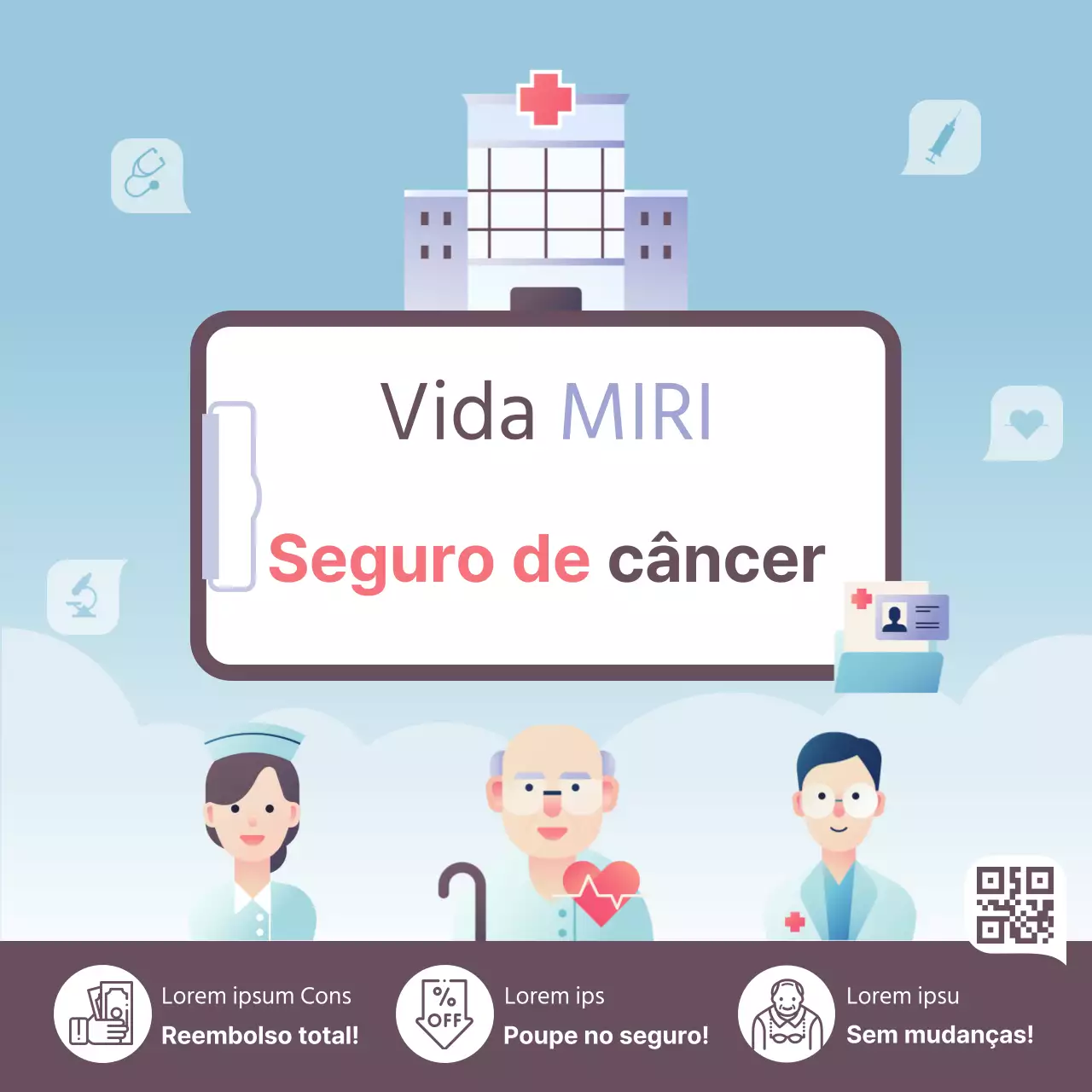 Sobre os produtos de seguros da moda em azul claro e castanho