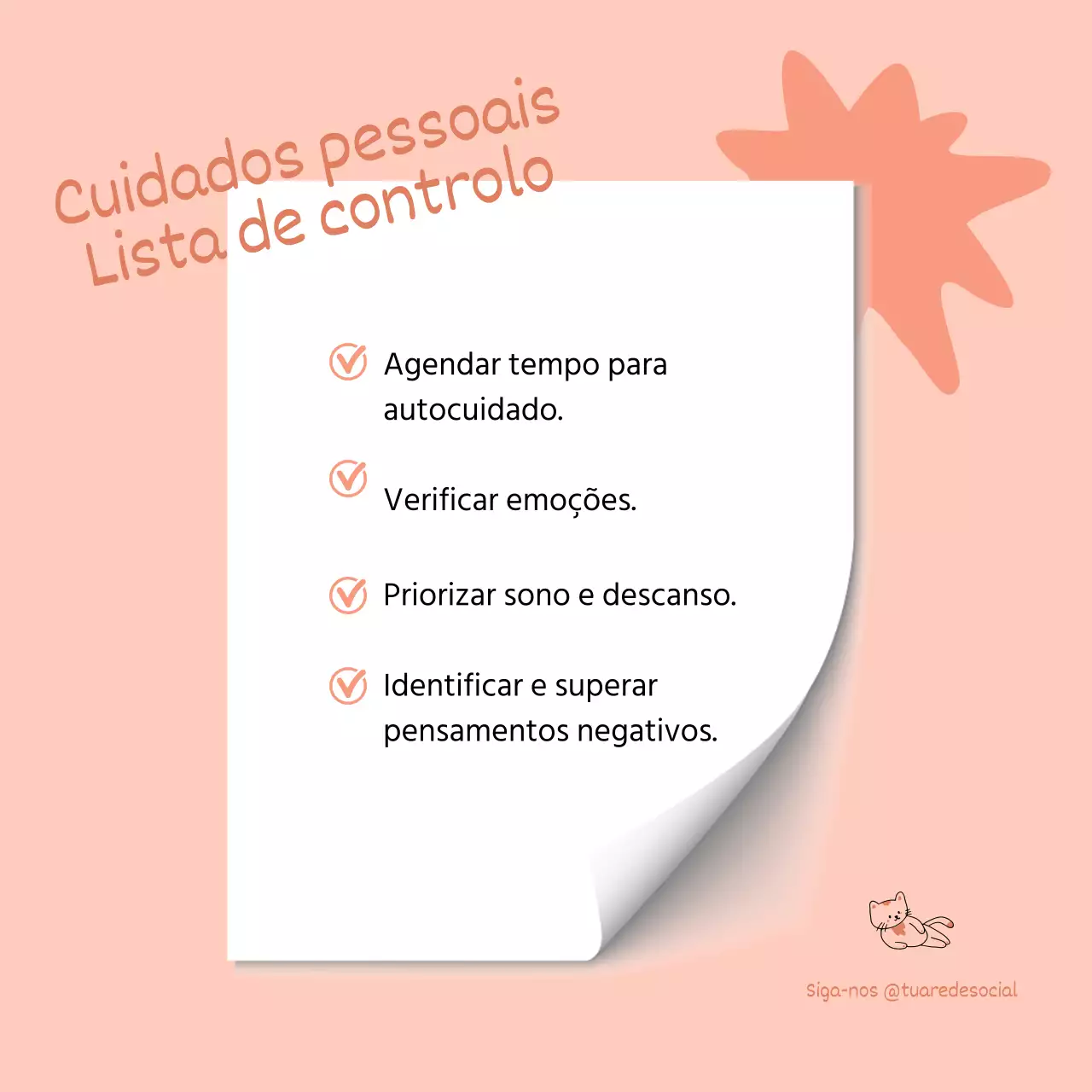 Memorando da lista de controlo básica dos cuidados pessoais bege e branco