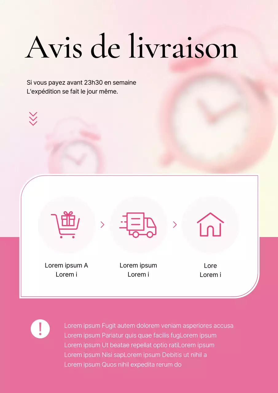 Expliquer ce à quoi il faut faire attention lors de l'expédition en rose