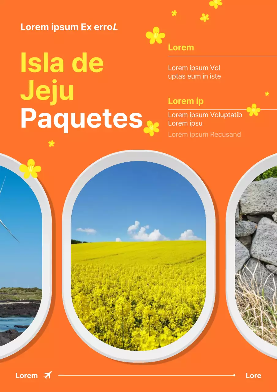 Anuncio sencillo de viaje combinado nacional en morado