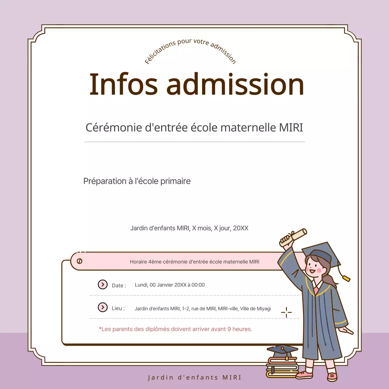 Une collection d'annonces mignonnes jaunes et roses pour l'école maternelle