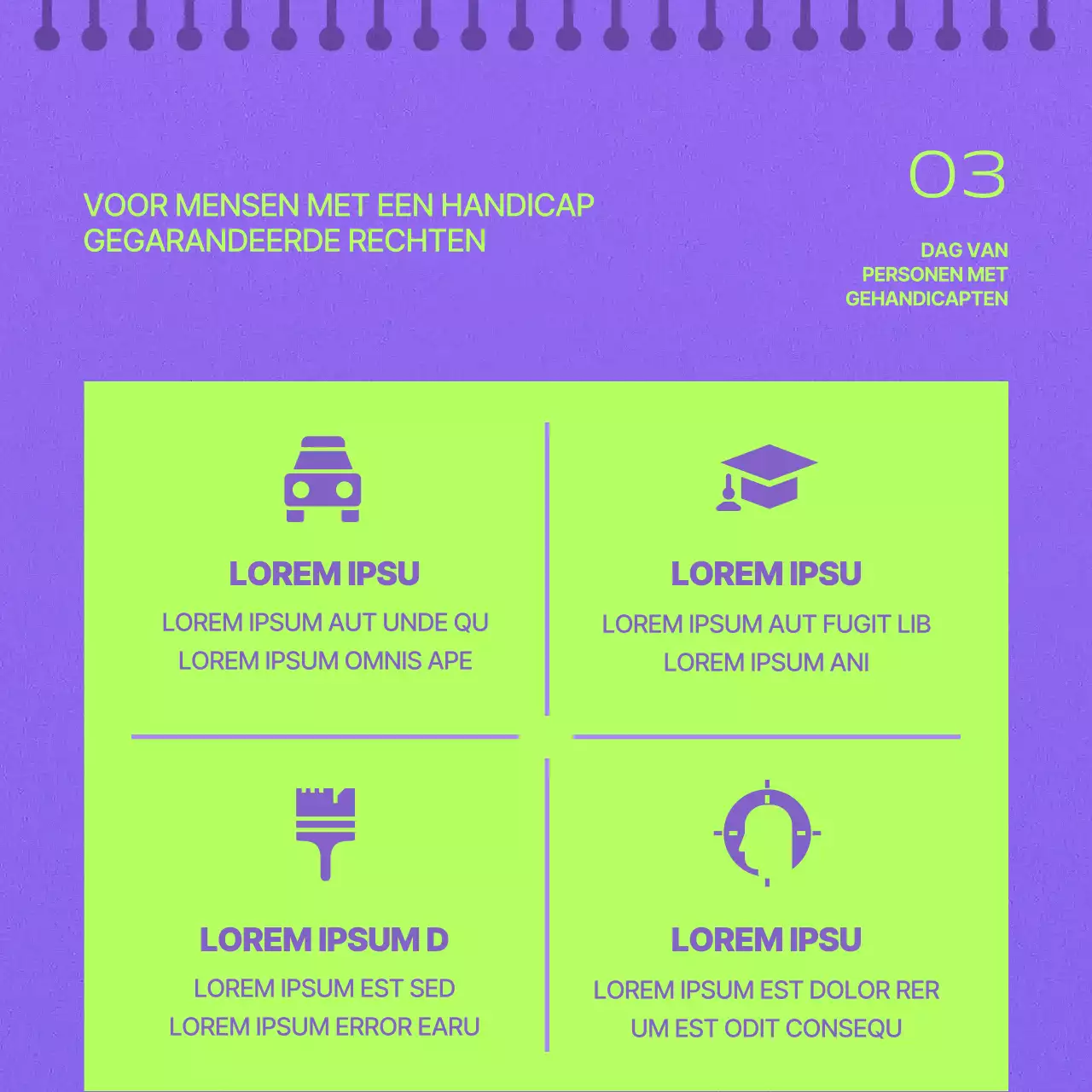 Geometrische Gehandicapten Dagpost in warm roze en geel