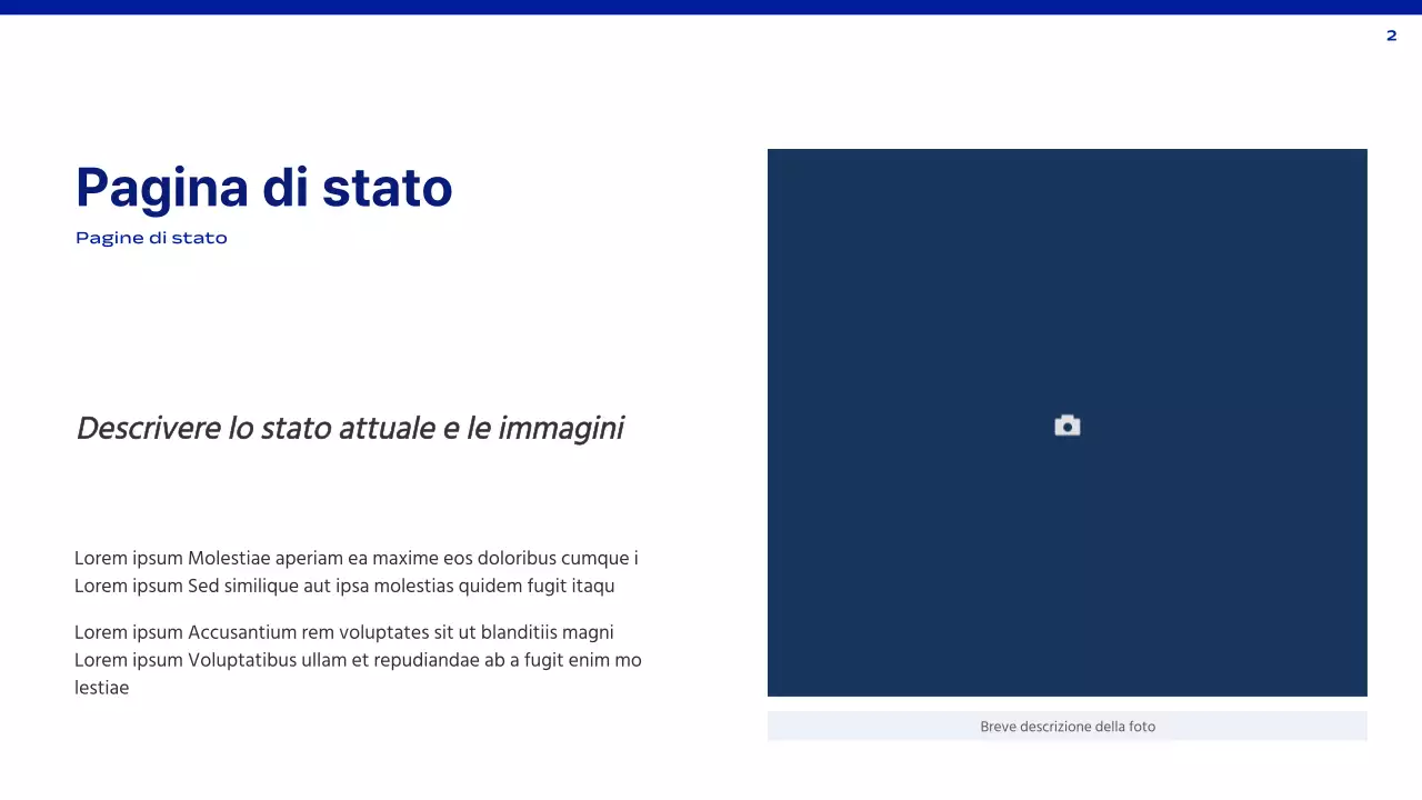 Una relazione semplice in blu e bianco