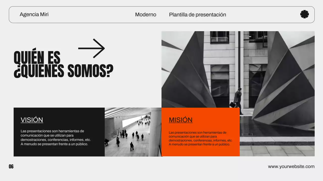 Cartera creativa de diseño gráfico moderno en naranja y negro