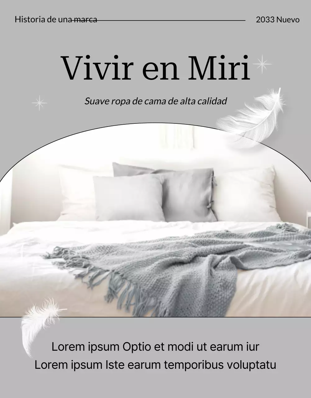 Promover la ropa de cama gris y moderna