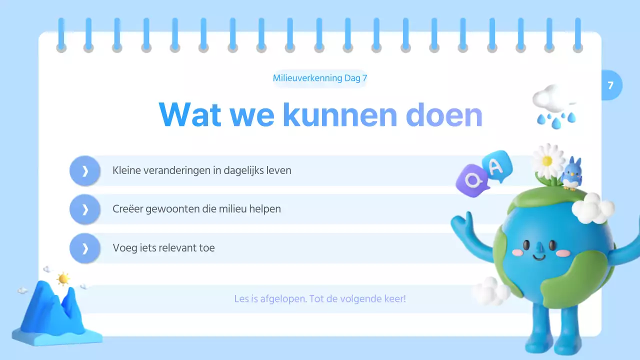 Een mooie bron voor milieu-educatie in lichtblauw en paars
