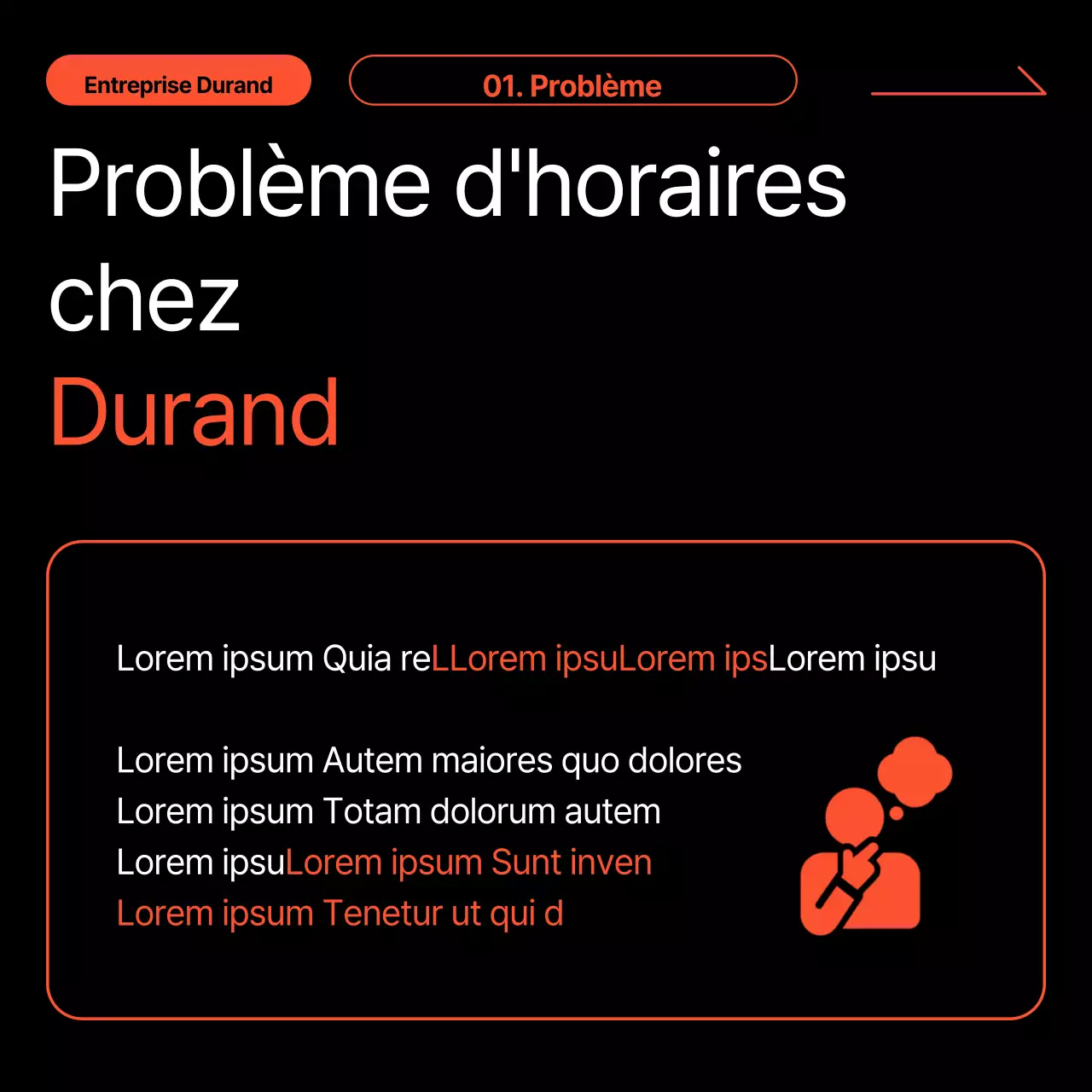 Promouvoir les réussites des clients en noir et orange