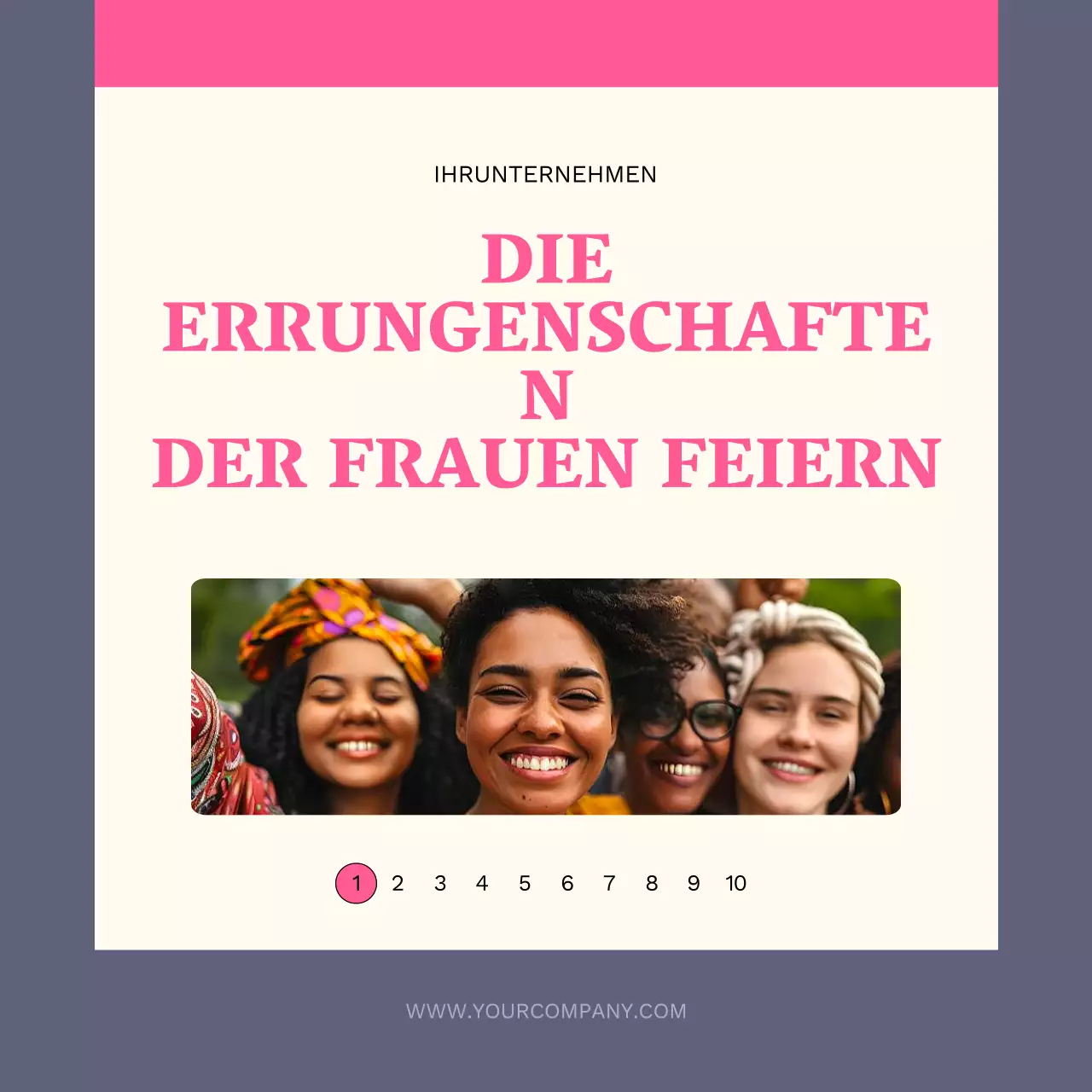 Lila und Rosa Minimal Women's Day Tipps Werbung