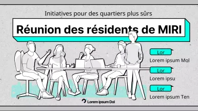Promouvoir une réunion publique simple, grise et menthe