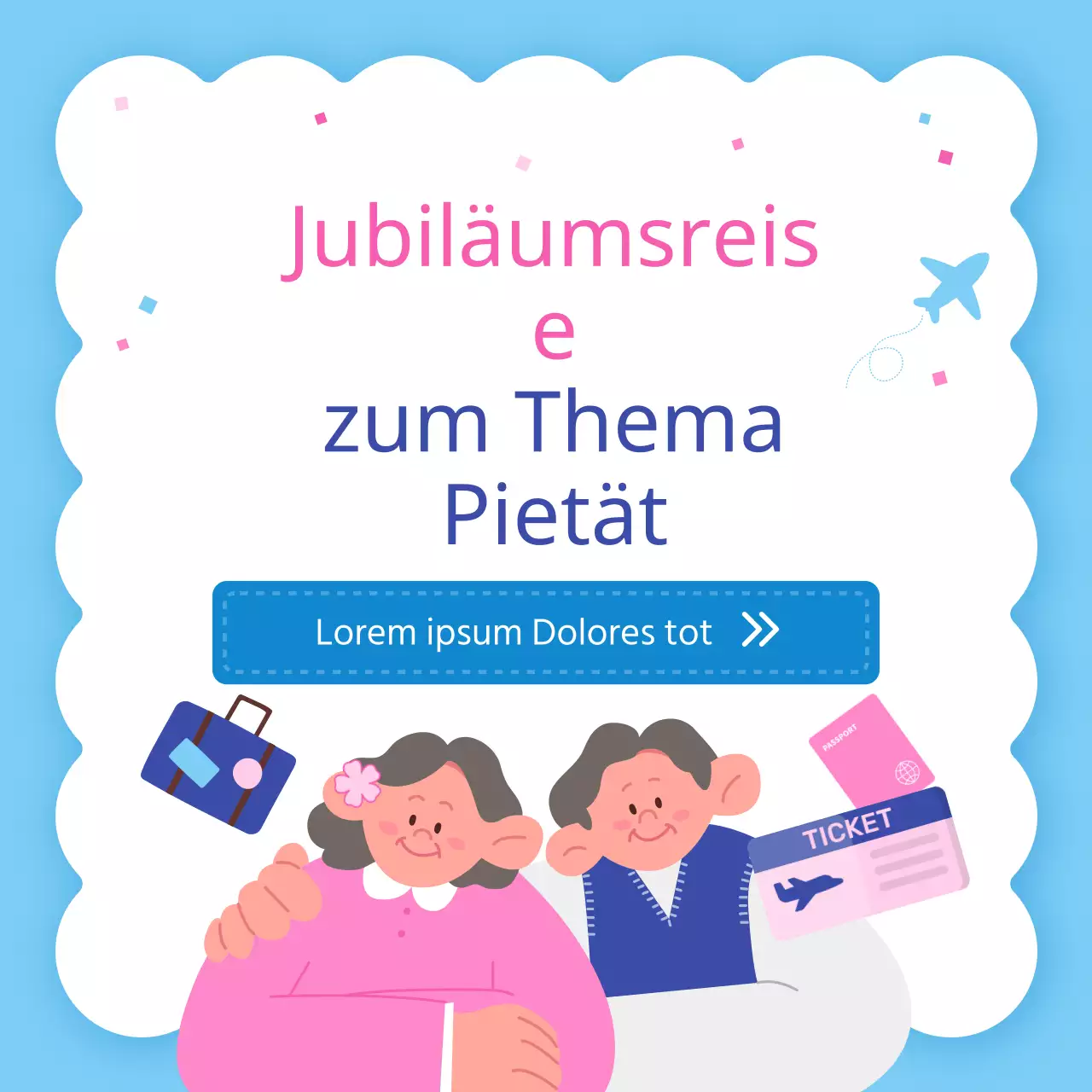 Förderung von rosa und blauen Reisen zur Förderung der Pietät