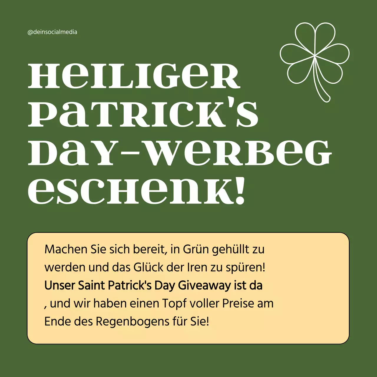 Grün-gelbe Retro-St.-Patrick's-Day-Werbung