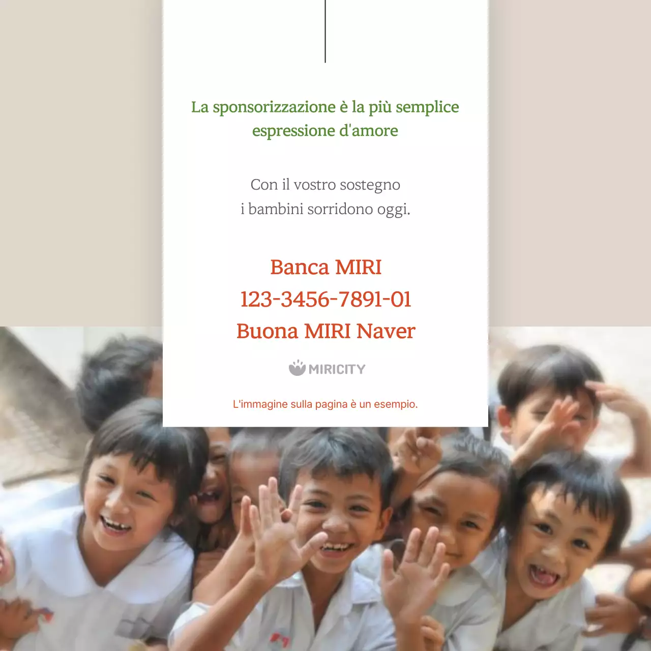 Promuovere la sponsorizzazione dei bambini con il minimalismo bianco e marrone