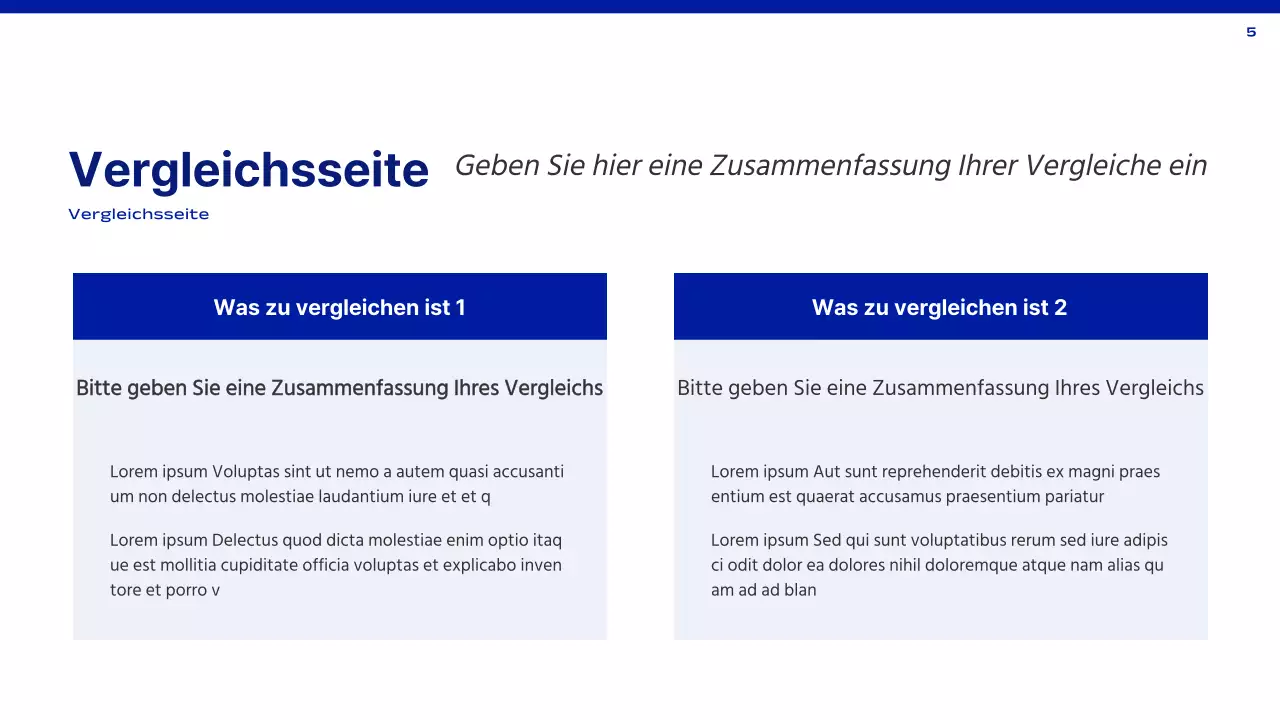 Ein einfacher Bericht in Blau und Weiß