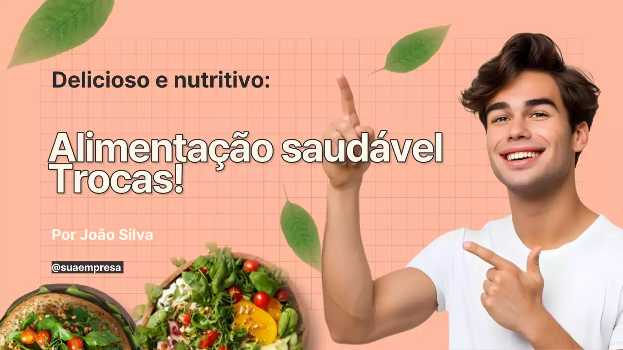 Laranja e Branco Guia de dieta alimentar saudável e simples