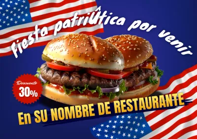 Promueva los actos en azul marino y rojo del Día de la Independencia de Estados Unidos