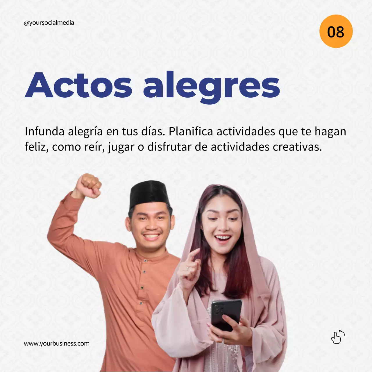 Azul Naranja Guía de consejos sencillos para el Ramadán