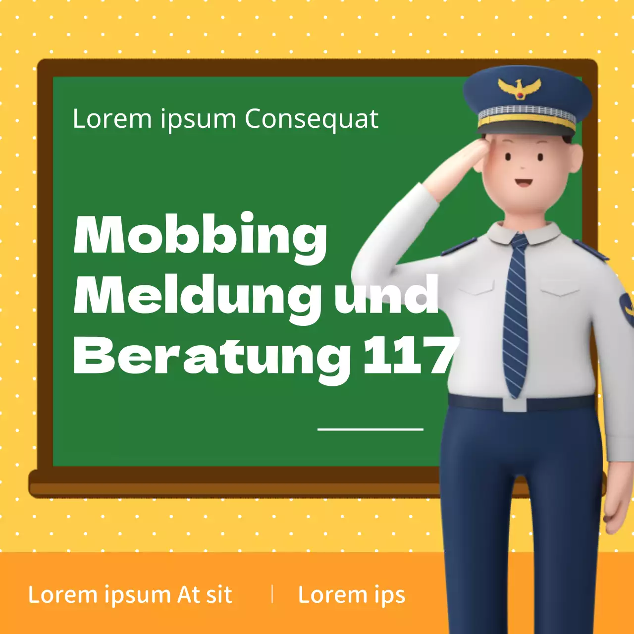 Eine hübsche gelb-orangefarbene Kampagne zur Beratung über Gewalt an Schulen