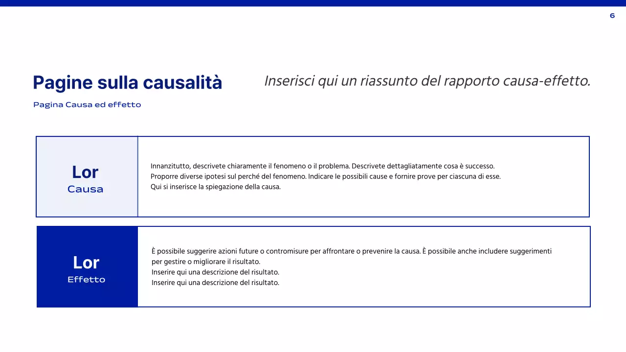 Una relazione semplice in blu e bianco