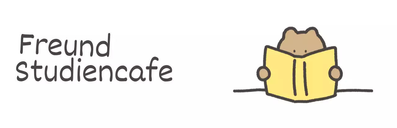 Niedliches Studiencafé mit einem Bären, der ein Buch liest