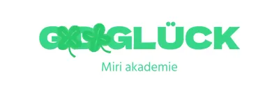 Einfaches Schuldesign mit grünem handgezeichnetem vierblättrigem Kleeblatt und gotischer Schrift