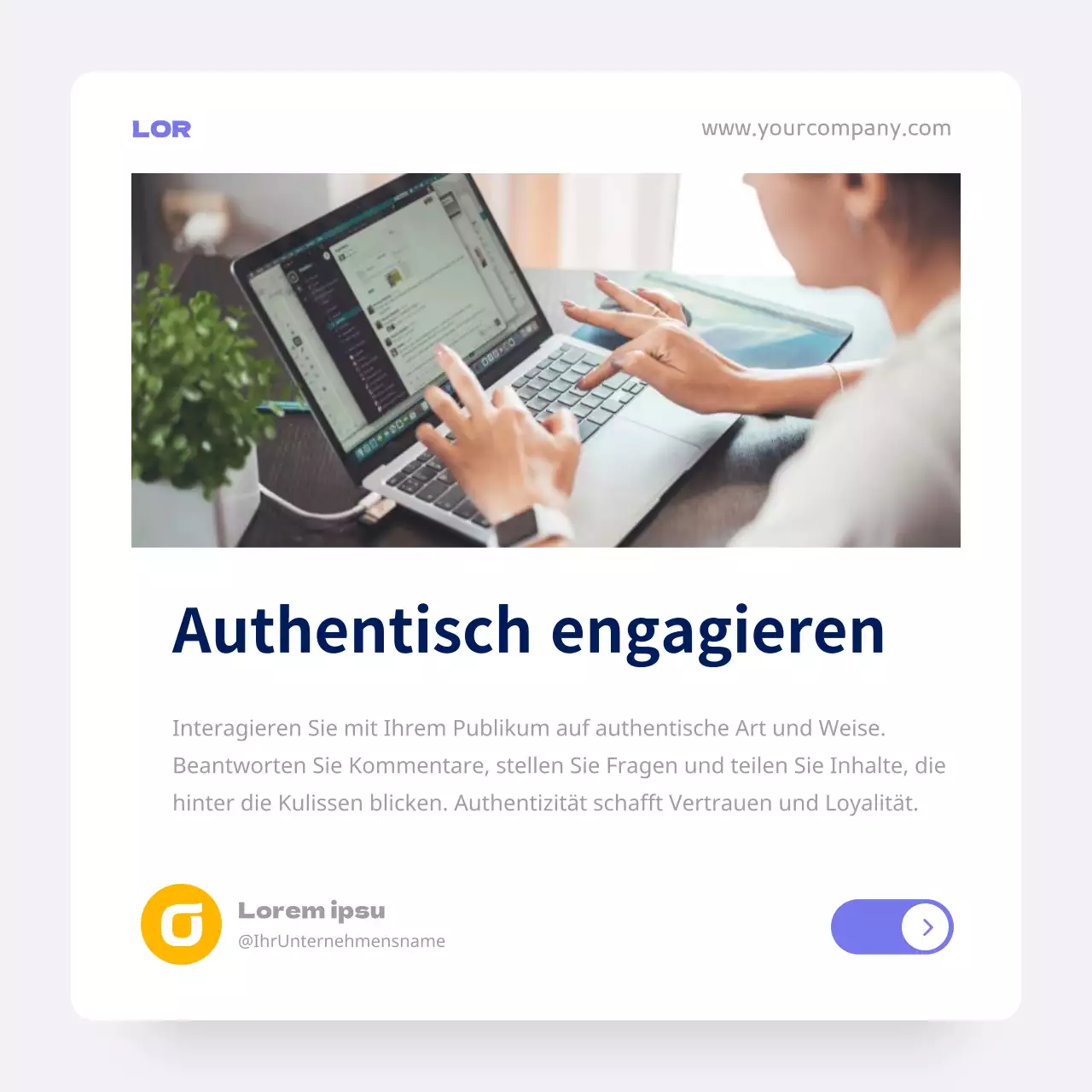 Weiß Lila Minimal Social Media Marketing Tipps Werbung