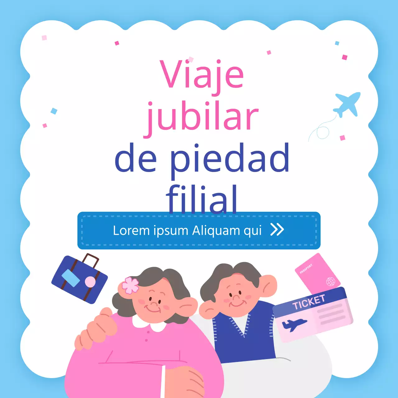 Promover los viajes de piedad filial rosa y azul