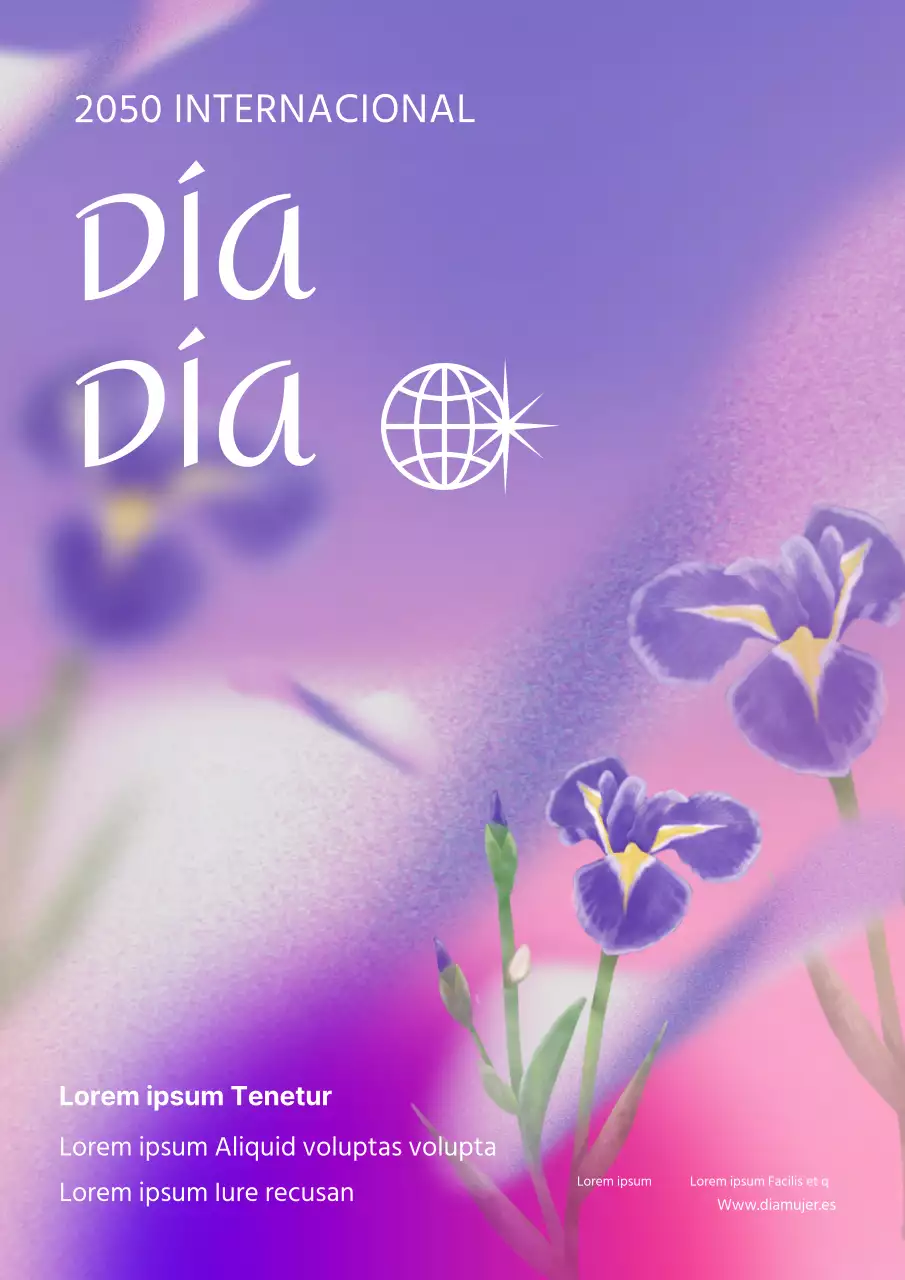 Promueva una celebración moderna del Día de la Mujer en rosa y morado