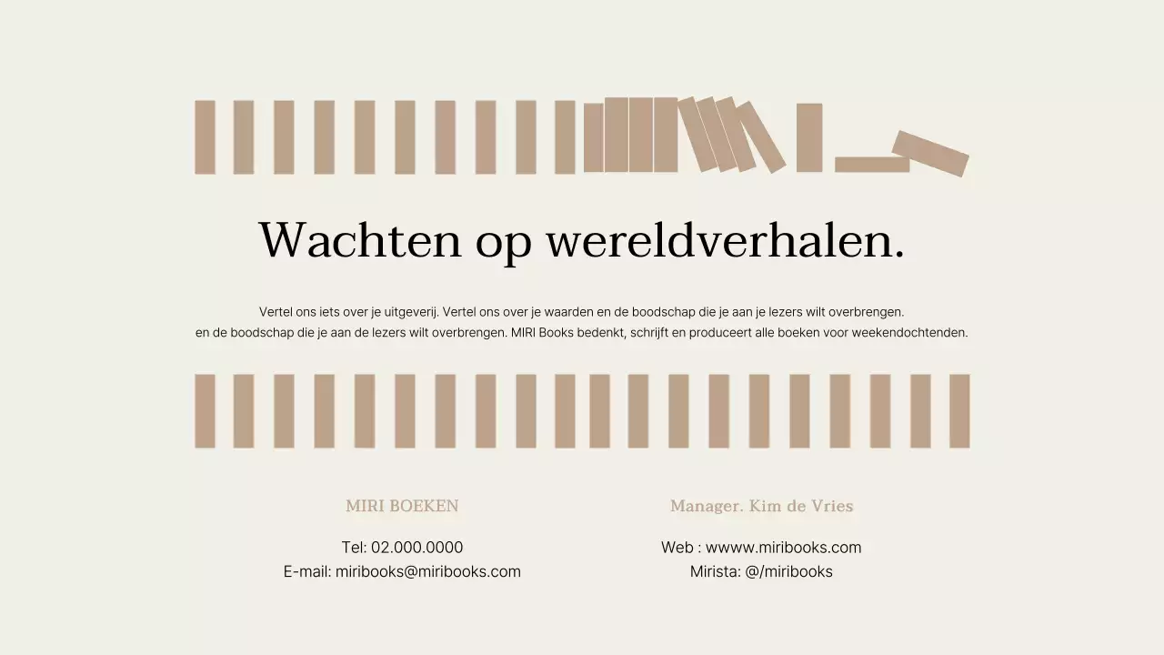 Een eenvoudig boekvoorstel in bruin en beige