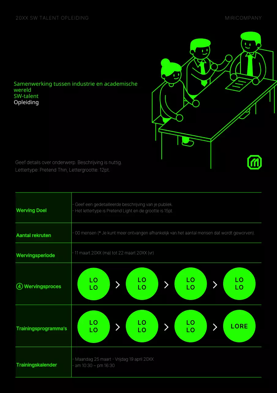 Een eenvoudig, rood-zwart wervingspraatje voor werkgelegenheidsconnecties