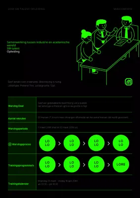 Een eenvoudig, rood-zwart wervingspraatje voor werkgelegenheidsconnecties