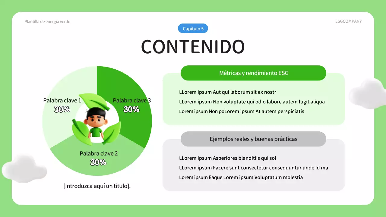 Un sencillo plan de negocio ESG en verde y azul