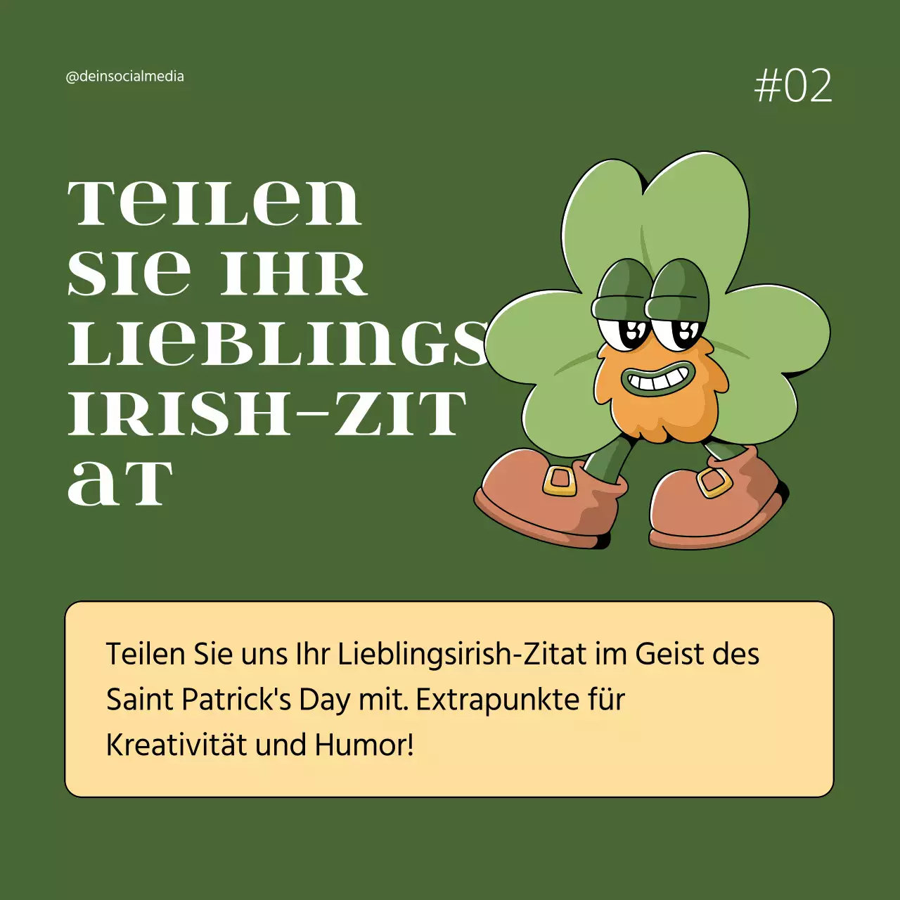 Grün-gelbe Retro-St.-Patrick's-Day-Werbung
